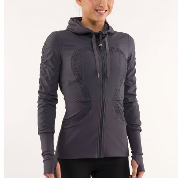 LULULEMON Dance Studio Jacket Size 4 Deep Coal Reversible - Picture 1 of 10